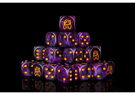 Old Dominion Faction Dice On Translucent Purple And Gold Pips